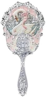 Handspiegel-Set der Swan Ballet-Serie, elegantes, graviertes Make-up-Werkzeug in Puderblau und Weiß, ideal for zu Hause und auf Reisen, ein Muss for jeden Make-up-Liebhaber, verbessert das Make-up-Erl