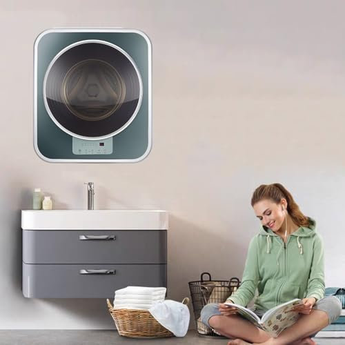 Mini lavadora, lavadora y secadora automática de pared, lavadora doméstica pequeña compacta portátil de 3 kg, fácil de usar, ahorra espacio, lavadora independiente