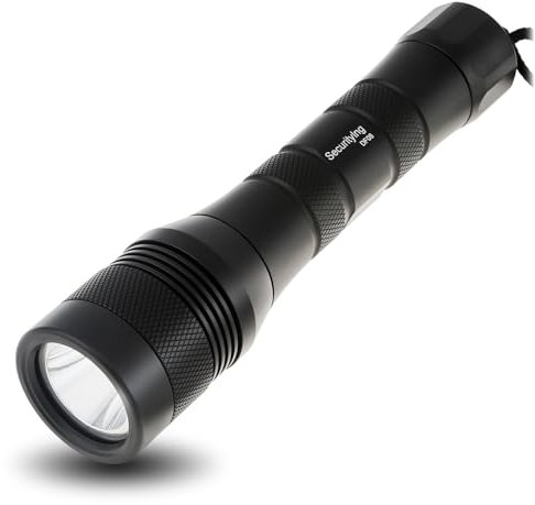 SecurityIng Tauchlicht, 1050 Lumen, Unterwasser, 150 m, superhelle Tauch-Taschenlampe, 9 Grad, schmaler Abstrahlwinkel, Sicherheitslicht, wasserdicht, Nachttauchlampe