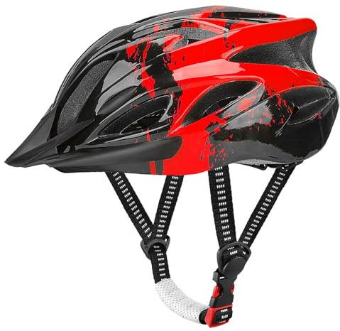 Fahrradhelm Erwachsene Damen Herren, Mit Abnehmbarem Visier und Polsterung, Verstellbarer Radhelm, für Mountainbike und Den Stadtverkehr (für Kopfgröße 57-62cm)