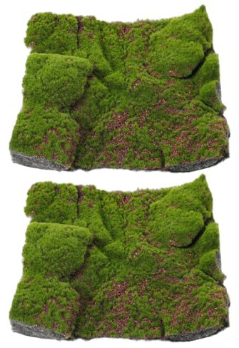 CRILSTYLEO 2 Stücke Realistische Künstliche Moos Matte Dekorative Gefälschte Gras Teppich Grün Kunstrasen Für Decor