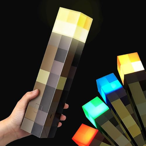 Light-up Wall Torch with Wall Mountable - 4 Color Night Light,LED Torch Light with Wall Mount & Hand Held,USB Rechargeable Night Light for Boys’Birthday Parties,Living Room Bedroom Decor (4 Colors)