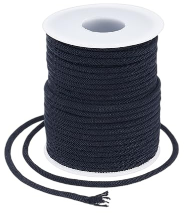 PH PandaHall 20 m 3 mm cordón trenzado de nailon con cordón negro para pulsera de hilo de nailon con cordón de pasamonedas para perlas cordón maramé para la fabricación de joyas, marroquinería