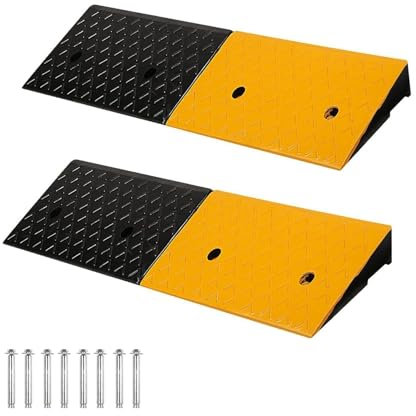 2PCS Gummi Schwellenrampe - Hochleistungs Rollstuhlrampe, Schwellenrampe Für Treppen Von Rollstühlen Und Elektromobilen, Rutschfeste Bordsteinrampe Für Auffahrten, Tragkraft 273 Kg(100x30x11cm)