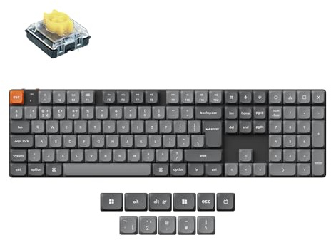 Keychron K5 Max Ultra-Slim Wireless Custom Mechanical Keyboard, QMK Programmable, Bluetooth/2.4 GHz/Wired with White Backlight Low Profile Gateron Banana Switch for Mac Win Linux - UK Layout