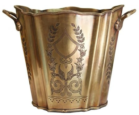 YILWPV Eiseimer Ice Bucket Vintage Carved Brass Ice Bucket Champagne Beer Whiskey Bottle Cooler Restaurant Bar FüR Partys, Grillabende