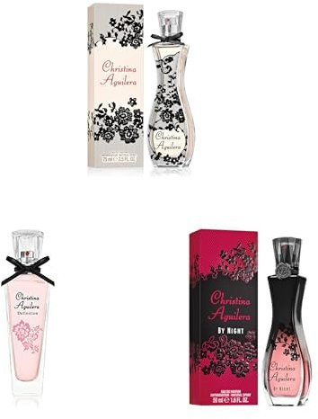 Christina Aguilera - Signature, Damenparfüm, blumig & orientalisch, 50 ml + Definition Eau de Parfum, Leichtes Parfüm mit Mandarine, 50 ml + By Night, Damen-Körperparfüm, mit Pfirsichblüte, 50 ml