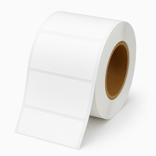 Etiquetas térmicas 60×25 mm - Rollo 500 piezas - Papel adhesivo blanco para impresoras térmicas - Etiquetas de códigos de barras, logística, envío, inventario, oficina