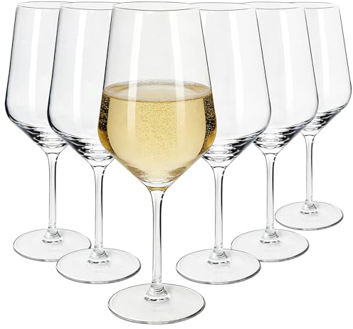CHLJAR Weingläser 6er Set 410ml, elegante Weiße Weingläser, spülmaschinengeeignet, stossfest, stilvolles Design, ideal für Eigengebrauch&Geschenk, passend für Aperol Spritz und alle Weißweine