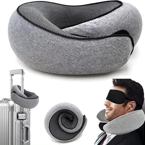 OALYGEI Nomadike Oreiller de Voyage,NOMAREST Coussin de Voyage en Mémoire de Forme (Gris)