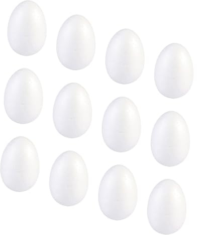 HIAKDOFT Uova di Pasqua Fai da Te in Schiuma 7 CM X 52 CM Set da 25 Pezzi Uova in Polistirolo per Pittura e Decorazioni Pasquali Accessori Creativi per attività Manuali e Famiglia