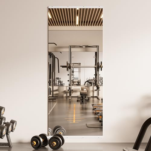TETOTE Gym Workout Mirrors for Home Gym 72 x 30 - 1PC Large Tempered Glass Exercise Fitness Mirror Wall Mounted, Frameless Full Length Mirror for Garage, Dance Studio, Yoga, Living Room