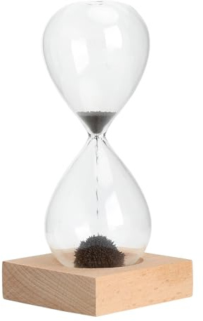 XRVRILE Reloj de Arena Magnético con Base de Madera, Decoración Zen para Oficina, Escritorio y Salón, Motivos Creativos gracias a la Arena Magnética, Idea de Regalo para la Relajación y la Reducción