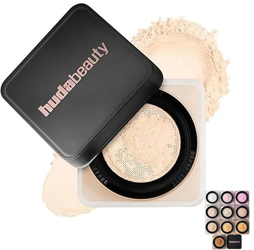 Huda Beauty Easy Bake Loose Baking & Setting Powder -Non Cakey Finish Locks In Foundation, Loose Setting Powder Translucent For Natural Look And Everyday Use (Pound Cake)