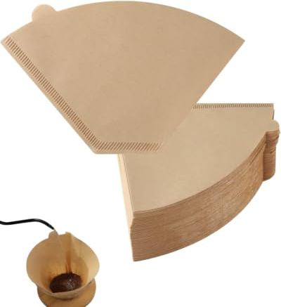 RAVNIX 100 Filtros de Papel para Café en Forma de Abanico, Tamaño 4, Filtros Cafetera Goteo Número 4 para Extracción Homogénea y Preparación de Café sin Amargor (8-12 Tazas), Filtro Café