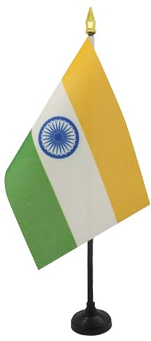 AZ FLAG Bordsflagga Indien 15x10 cm Indisk 100D Polyester Plastfot