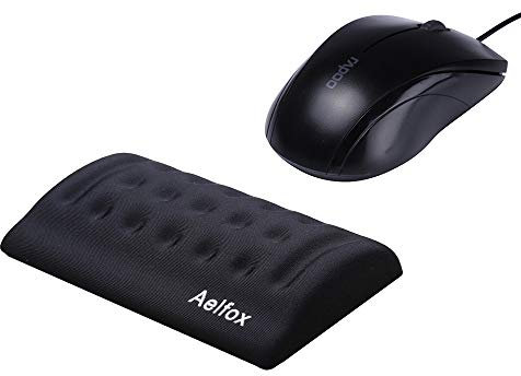 Aelfox Handgelenkauflage, cooles ergonomisches Handgelenkpolster für PC/Gaming/kabellose Maus im Büro, Heimbüro (Memory Foam, Schwarz)