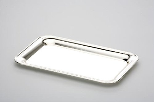 Tablett rechteckig glatt poliert 23,5 x 15,5 cm versilbert Anlaufgeschützt