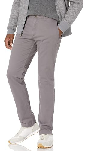 Amazon Essentials Men's Slim-Fit All-Day Stretch Casual Chino Pant, Charcoal, 34W x 30L