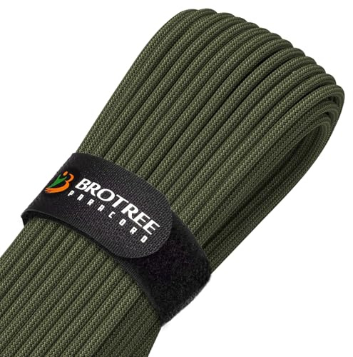 Brotree Paracord 4mm 30M 9 Strands 100% Nylon Rope Type III Parachute Cord | 280kg (620lbs) Breaking Load, used for Bracelets, Camping, Survival, Outdoor, Crafting, DIY