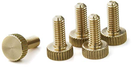 PrecisionGeek® M4 Messing Rändelschrauben – Flachkopf – 10 mm / 15 mm – Dekorative Daumenschrauben für Metall, Holz & Acryl – Set mit 5 oder 10 Stück (Flachkopf – 10 mm – Set mit 5 Stück)