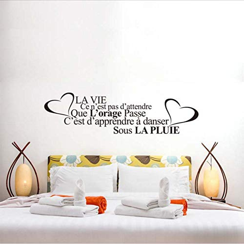 smydp Stickers Citation Française De La Vie Vinyle Mur Art Stickers Papier Peint Pour Salon Décoration Murale Maison Décoration Affiche 40 Cm X 148 Cm