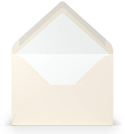 PAPERADO 75 Briefumschläge DIN B6 Ivory gerippt Creme - 100 g/m² Kuvert Ohne Fenster 17,8 x 12,5 cm - Umschläge mit Nassklebung spitze Klappe