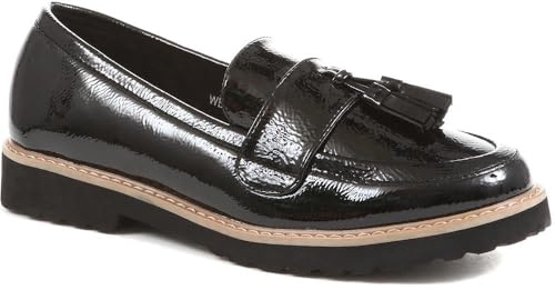 Pavers Womens Chunky Tassel Loafers | All Year Round | Boat Shoe Shoe | Slip On