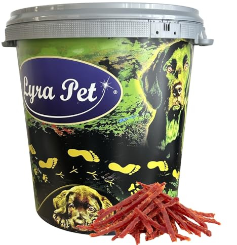 Lyra Pet® 5 kg Entenbrustabschnitte in 30 L Tonne - Kausnack für Hunde | Leckerli für Hunde - Proteinreicher Kauartikel mit Ente - Idealer Belohnungs- und Trainingssnack - Gut verträglich