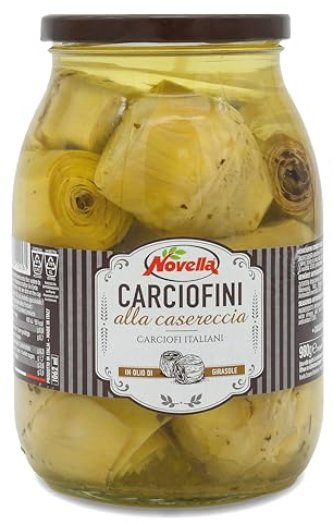 Novella Artischockenherzen - 600 g - Carciofi gewürzte Artischocken in Öl - eingelegtes Gemüse für Antipasti