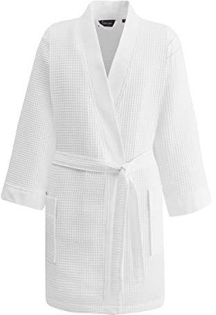 Sensei Maison - Peignoir KIMONO COURT - Nid d'abeille SPA - Uni - 210gr/m²- Taille : S - Blanc