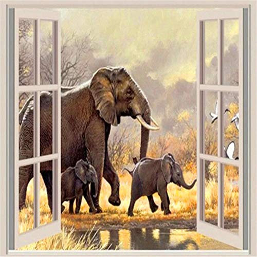 Puzzle 4000 Teile, Puzzle Erwachsene 4000 Teile, Elefant vor dem Fenster Impossible Puzzle, Puzzle Kinder Mädchen, Geschicklichkeitsspiel für die ganze Familie, Puzzle Erwachsene 4000 Teile-55.70x34.