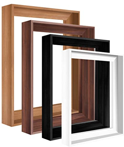 Canvas Floater Frame for Paintings, Fits Up to 1.25 Deep Canvas, DIY Floating Picture Frame for Canvas Prints, Wall Art Frame for Modern Home Décor, Gallery Hanging， Light Brown 24x24