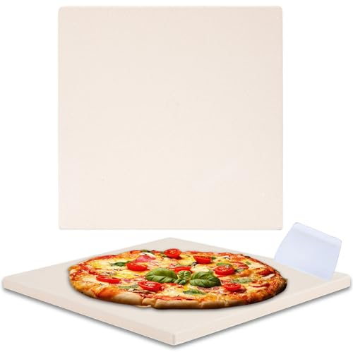 Waykea Pietra per pizza per tostapane, 26,5 x 25,5 x 1,2 cm, rettangolare, in cordierite, per grigliare il pane e grigliare in forno