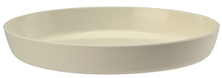 VERDENIA Azalia - Sottovaso per piante ed erbe aromatiche, in plastica, leggero, stabile, rotondo, in molti colori, 14,5 x 2,3 cm, colore: crema