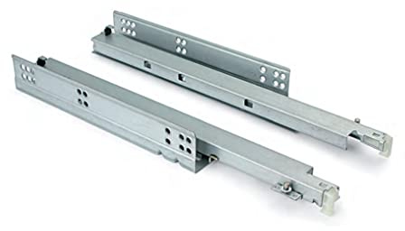 AZERODESIGN-Guias Correderas para Cajones-Rieles para Cajones-Guia Cajon Regulación Lateral en Altura-para Cajoneras-Muebles-Armario-Extracción Total con Sistema de Auto Frenado-peso de 35kg(550mm)