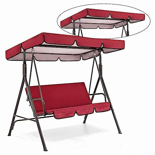 Sedia a dondolo da giardino a baldacchino, resistente, in metallo, con tetto superiore, in metallo, per portico, panca a baldacchino