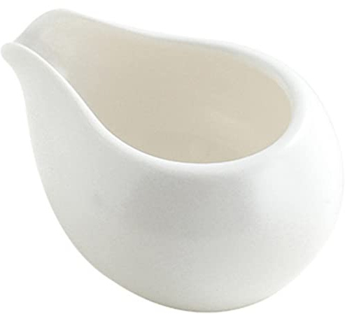 Pichet à mousser en céramique pour café, crème, saucière, casserole, pot de sauce, miel, sirop, bouilloire pour thé, matcha, cappuccino, chocolat chaud (couleur : blanc, taille : style 1)