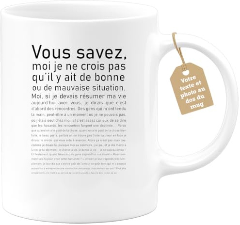 quotedazur Café-Croissant - Mug Personnalisé Tasse Cadeau Noël Bonne Ou Mauvaise Situation - Blanc/Céramique