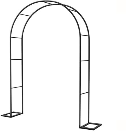 Draußen Rosenbogen Hochzeitsbogen Gartenbogen Rankhilfe, Schwarz/Weiß/Dunkelgrün, 80 180 240 350cm Hochzeitsbogen Eingangstür Im Freien Hochzeit Torbogen Blumenständer, Verzinktes Metallrohr
