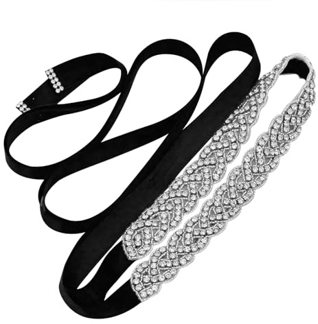 EUPSIIU Brautgürtel, Braut-Strass-Hochzeitsgürtel, Hochzeitsschärpe, Strass-Gürtel, Brautgürtel, Kristall-Strass, geflochtene Hochzeitsschärpe für Braut, Brautjungfer, Frauen, Hochzeit, Party,