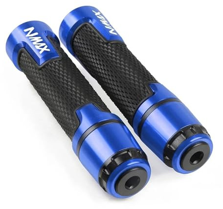 para: Yamaha NMAX N-MAX 125 150 CNC Street & Racing Moto Racing Grips Mango y Extremos de Motocicleta Empuñadura de Manillar Logo NMAX(Blue)