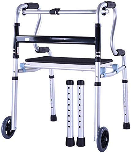 CGCSYZ Wheelchair Folding Disabled Walker with Bath Board, Elderly Folding Walker with Seat Belt Pulley Rehabilitation Walker,Height Adjustable,Portable(
