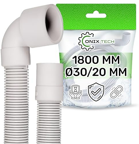 Tubo Desague Lavadora y Lavavajillas 1,8 m Ø 20/30 mm Recto y en Angulo 90° - Garantía de 5 Años - ONIX TECH