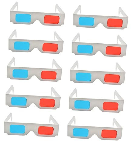 BRIGHTFUFU 50pcs Red Blue Anaglyph Glasses for Movies Stereoscopic Glasses Cardboard Material Party Viewing