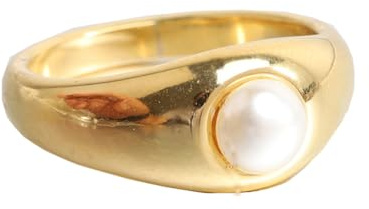 PAMTIER kvinnor rostfritt stål ring pärlring sötvattensodlade pärlor staplingsring smycke present till födelsedag, Metall