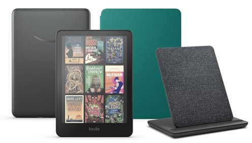 Kindle Paperwhite Signature Edition (versione 2024) da 32 GB senza pubblicità, una cover basata su Amazon Plant e un dock di ricarica wireless Made for Amazon