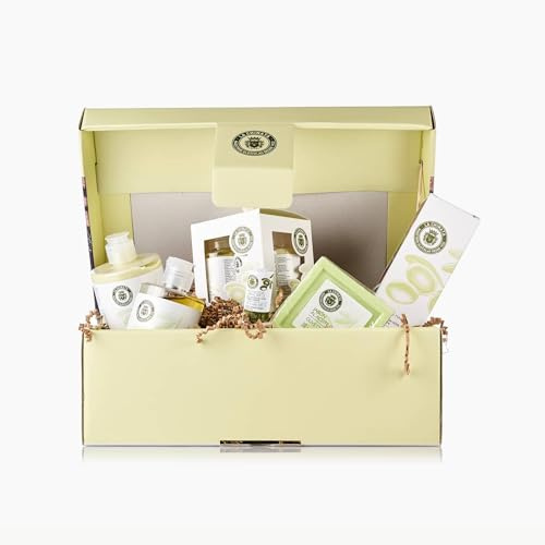 La Chinata Cesta Cosmética Clásica Nº1 | Pack Cuidado de Piel con Jabón, Crema de Manos, Protector Labial SPF15, Aceite Corporal, After Sun y Caja Mini Set | Cuidado Natural | Pack Regalo