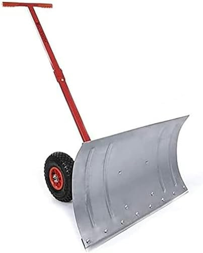 Pala da Neve con Ruote, Pala da Neve Rotante per impieghi gravosi, Camion da Neve Manuale con Estensione, Manico in Acciaio Regolabile, Pala da Neve efficiente con Lama Grande, Pala da Neve