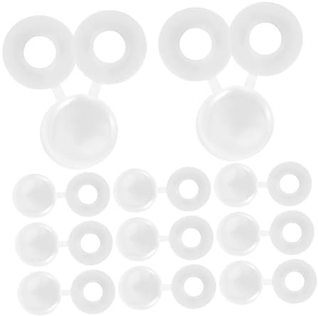 CHILDWEET 100pcs White Plastic Screw Caps Hinged Fold over Covers Dustproof Decorative Screw Cover Caps for Home and Car Use